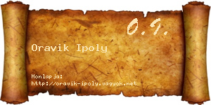 Oravik Ipoly névjegykártya